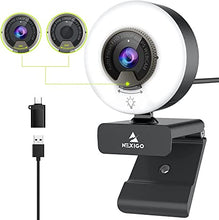 Load image into Gallery viewer, NexiGo N960E 1080P 60FPS Webcam with Light, Software Included, Fast AutoFocus, Built-in Privacy Cover, USB Web Camera, Dual Stereo Microphone, for Zoom Meeting Skype Teams Twitch
