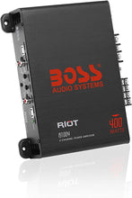 Load image into Gallery viewer, BOSS Audio Systems R1004 4 Channel Car Amplifier û Riot Series, 400 Watts, Full Range, Class A/B, 2 Ohm Stable, IC (Integrated Circuit) Great for Car Speakers and Car Stereos
