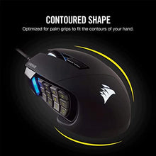 Load image into Gallery viewer, Corsair Scimitar Pro RGB - MMO Gaming Mouse - 16,000 DPI Optical Sensor - 12 Programmable Side Buttons - Black
