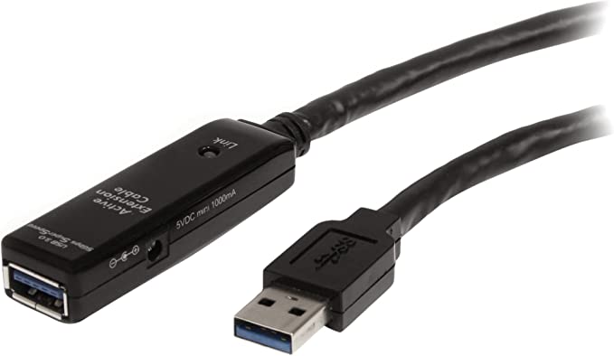 StarTech.com 3m USB 3.0 Active Extension Cable - M/F - 3m USB 3.0 Extension Cable - USB 3.0 repeater Cable (USB3AAEXT3M), Black