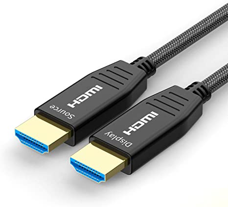 Fiber HDMI Cable 40ft 4K 60Hz, FURUI HDMI 2.0b Fiber Optic Cable Nylon Braided HDR10, ARC, HDCP2.2, 3D, 18Gbps Fiber Optic HDMI Cable 4:4:4/4:2:2/4:2:0 Slim and Flexible-12.2M