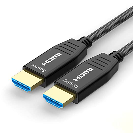 Fiber HDMI Cable 25ft 4K 60Hz, FURUI HDMI 2.0b Fiber Optic Cable Nylon Braided HDR10, ARC, HDCP2.2, 3D, 18Gbps Fiber Optic HDMI Cable Subsampling 4:4:4/4:2:2/4:2:0 Slim and Flexible