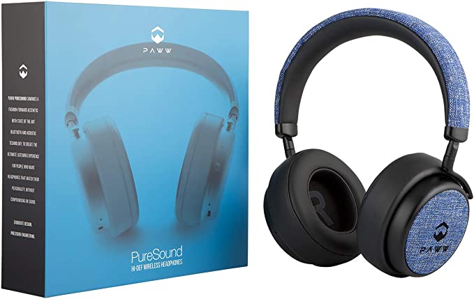 Paww PureSound Headphones - Over the Ear Bluetooth Fashion Headphones – Hi Fi Sound Quality Longer Playtime - For Calls Movies & More (Nautical Blue)