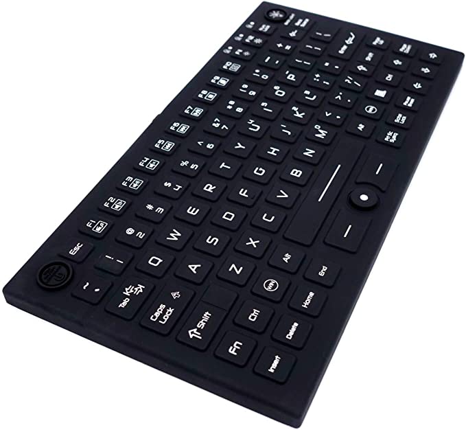 DSI Compact LED Backlit Keyboard with Integrated Mouse Button IP68 Waterproof Silicone IKB850BL