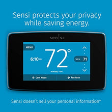 Load image into Gallery viewer, Emerson Sensi Touch Wi-Fi Smart Thermostat with Touchscreen Color Display, Works with Alexa, Energy Star Certified, C-wire Required, ST75 Black 5.625&quot; x 3.4&quot; x 1.17&quot;
