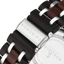 Load image into Gallery viewer, BOBO BIRD S18-1 Mens Wood Watch Stylish Wooden Stainless Steel Combined Chronograph with Luminous Pointers Fashion Timepiece for Men
