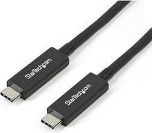Load image into Gallery viewer, StarTech.com Active 40Gbps Thunderbolt 3 Cable - 3.3ft/1m - Black - 5k 60Hz/4k 60Hz - Certified TB3 Charger Cord w/ 100W Power Delivery (TBLT3MM1MA)
