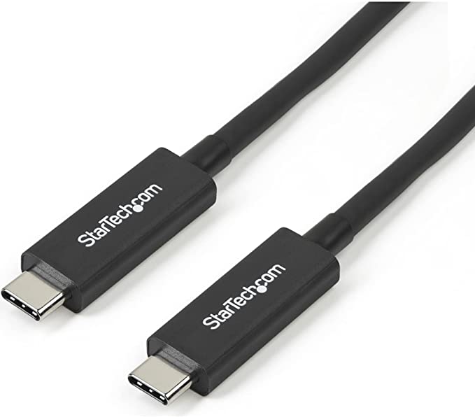 StarTech.com Active 40Gbps Thunderbolt 3 Cable - 3.3ft/1m - Black - 5k 60Hz/4k 60Hz - Certified TB3 Charger Cord w/ 100W Power Delivery (TBLT3MM1MA)
