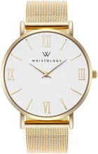 Load image into Gallery viewer, WRISTOLOGY Stella Womens Watch Roman Numerals Gold Boyfriend Ladies Metal Mesh Strap Band
