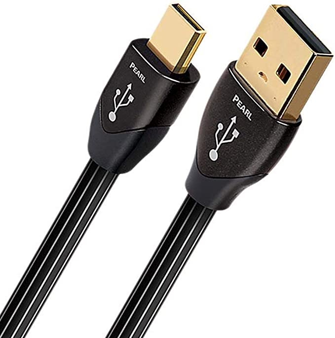 AudioQuest 0.75m Pearl Micro-USB Cable, USB A Micro-USB B Male/Male Black USB Cable - USB Cables (0.75 m, USB A, Micro-USB B, 2.0, Male/Male, Black).