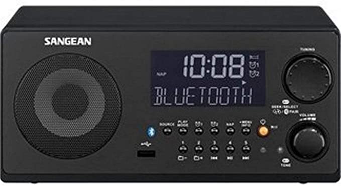 Sangean WR-22BK AM/FM-RDS/Bluetooth/USB Table-Top Digital Tuning Receiver (Black)
