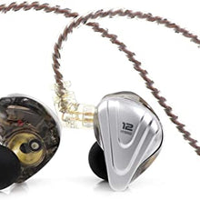 Load image into Gallery viewer, Linsoul KZ ZSX 5BA+1DD 6 Driver Hybrid in-Ear HiFi Earphones with Zinc Alloy Faceplate, 0.75mm 2 Pin Detachable Cable for Audiophile Musician (Without mic, Black)
