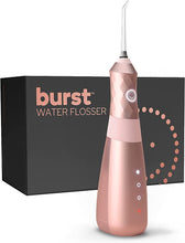 Load image into Gallery viewer, Water Flosser for Teeth, Gums &amp; Braces Care, by BURST, Water Resistant, Cordless &amp; Travel Ready, Deep Clean, Fresh Breath &amp; Healthier Smile, Refillable 110mL, 3 Modes, Rose Gold [Packaging May Vary]
