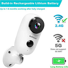 Load image into Gallery viewer, Security Camera Outdoor, SeeVision Wireless Rechargeable Battery Powered WiFi Camera, Home Security Camera,1080P Video with Two-Way Audio, Night Vision, Motion Detection
