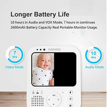 Load image into Gallery viewer, nannio Hero3 Video Baby Monitor with Vibration Alerts, Sound Activated, Infrared Night Light Camera, 5 Lullabies, Temperature Sensor, Two-Way Talk - Elderly, Pet, 2 Years Warranty
