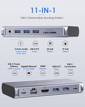 Load image into Gallery viewer, LENTION USB C Docking Station with 4K 60Hz HDMI, 100W PD, Gigabit Ethernet, Card Reader, USB 3.0, Aux Adapter for New MacBook Pro/Mac Air/Surface, More, Stable Driver Certified (CB-D54, Space Gray)
