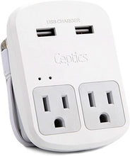 Load image into Gallery viewer, European International Travel Adapter Plug Kit Grounded Dual USB - 2 USA Outlets Input Plugs for Europe, Asia, China, Usa, South America, and More - Surge Protection by Ceptics
