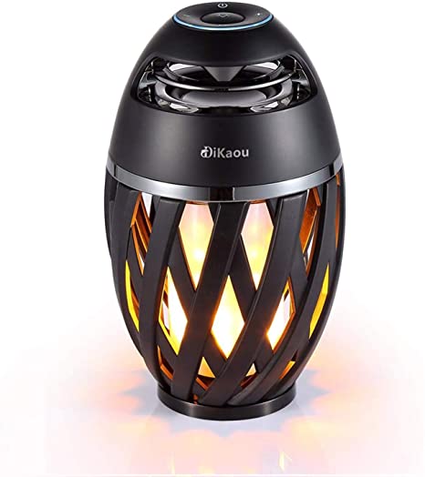 DIKAOU Led Flame Speaker, Torch Atmosphere Bluetooth Speakers&Outdoor Portable Stereo Speaker with HD Audio and Enhanced Bass,LED flickers Warm Yellow Lights BT4.2 for iPhone/iPad/Android