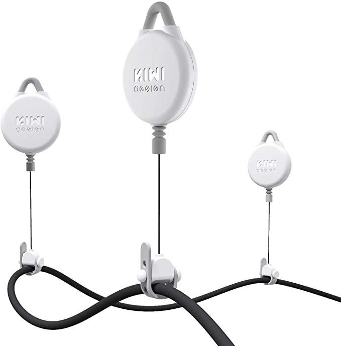 [Pro Version] KIWI design VR Cable Management for Oculus/Meta Quest 2 Link Cable, 6 Packs VR Pulley System for Oculus Quest/Rift S/Valve Index/HTC Vive/Vive Pro/HP Reverb G2/PSVR VR Accessories(White)