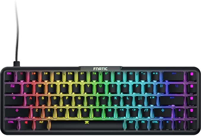 FNATIC STREAK65 - Compact RGB 60 Gaming Mechanical Keyboard - Speed Switches - 65% Layout (60 65 Percent)- Low Profile - Esports Keyboard (US Layout, QWERTY)