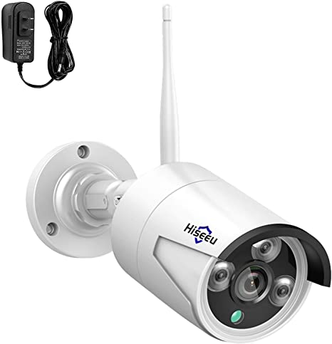 ?Hiseeu Camera Add on? 3MP Outdoor Wireless Security Camera, Waterproof Outdoor Indoor 3.6mm Lens IR Cut Day & Night Vision with Power Adapter, Compatible Hiseeu 8CH Wireless Security Camera System