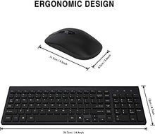 Load image into Gallery viewer, Wireless Keyboard Mouse Combo, cimetech Compact Full Size Wireless Keyboard and Mouse Set 2.4G Ultra-Thin Sleek Design for Windows, Computer, Desktop, PC, Notebook - (Black)
