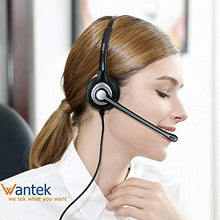 Load image into Gallery viewer, Wantek Telephone Headset with Microphone Noise Cancelling, Office Phone Headsets 2.5mm Jack Compatible with Panasonic AT&amp;T ML17929 RCA Vtech Uniden Dect Cisco SPA Polycom and Cordless Phones(F602J25P)
