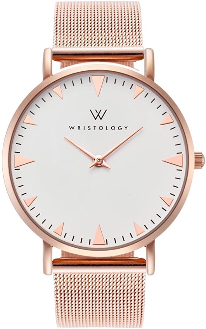 WRISTOLOGY Stella Womens Watch Rose Gold Boyfriend Ladies Metal Mesh Strap Band