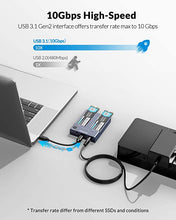 Load image into Gallery viewer, Dual-Bay NVME Docking Station, ORICO Tool-Free USB C to NVME SSD Enclosure for M Key PCIe 2242 2260 2280 22110 M.2 SSDs, Support Offline Clone Duplicator Function Up to 10Gbps(SSD NOT Include)-M2P2
