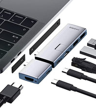 Load image into Gallery viewer, Hagibis USB C Hub Modular Magnetic USB Type-C Hub with 4K@60Hz HDMI, Separated Dual USB-C Adapter for MacBook Pro Air M1/2020/2019/2018 iPad Pro, Gigabit Ethernet, USB 3.0, 100W Power Delivery (RJ45)
