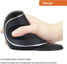 Load image into Gallery viewer, J-Tech Digital Wireless Ergonomic Vertical USB Mouse with Adjustable Sensitivity (600/1000/1600 DPI), Scroll Endurance, Removable Palm Rest &amp; Thumb Buttons [V628P]
