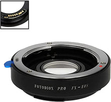 Load image into Gallery viewer, Fotodiox Pro Lens Mount Adapter Compatible with Fuji Fujica X-Mount 35mm (FX35) SLR Lens to Canon EOS (EF, EF-S) Mount D/SLR Camera Body - with Gen10 Focus Confirmation Chip
