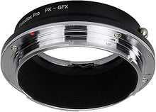 Load image into Gallery viewer, Fotodiox Pro Lens Mount Adapter Pentax K Mount (PK) SLR Lens to G-Mount GFX Mirrorless Camera
