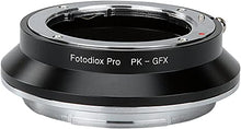 Load image into Gallery viewer, Fotodiox Pro Lens Mount Adapter Pentax K Mount (PK) SLR Lens to G-Mount GFX Mirrorless Camera

