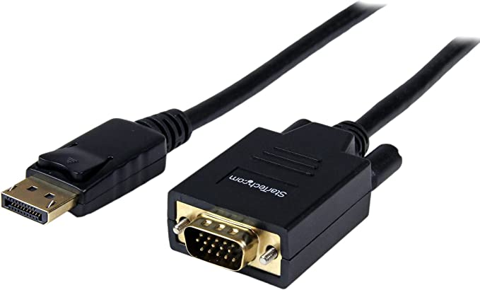 StarTech.com 6ft (1.8m) DisplayPort to VGA Cable - Active DisplayPort to VGA Adapter Cable - 1080p Video - DP to VGA Monitor Cable - DP 1.2 to VGA Converter - Latching DP Connector (DP2VGAMM6)