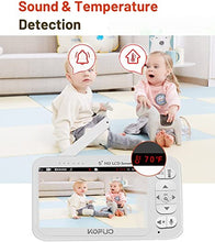 Load image into Gallery viewer, Baby Monitor with Digital Camera, 5&quot; Large Display Video with Night Vision,Video Baby Monitor with Camera and Audio ?Temperature Monitor, Secure Privacy Wireless Color LCD Tech
