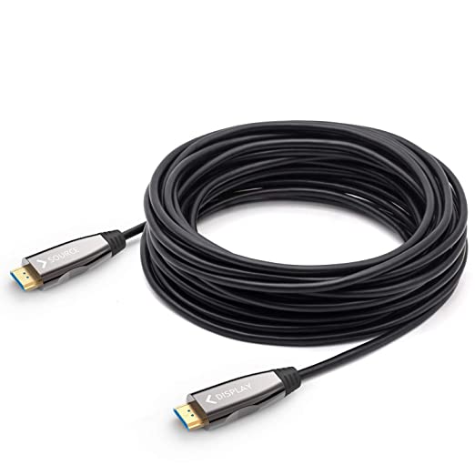 Fiber Optic HDMI Cable 30ft,DELONG Long HDMI Cable Support 4K UHD 60Hz at 18Gbps Ultra high Speed,Suitable for HDTV/TVBOX/Gaming Box/Projector/Nintendo Switch (100ft/50ft/30ft Optional) 10m