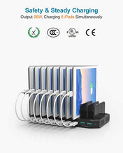 Load image into Gallery viewer, Unitek USB Charging Station for Multiple Devices, Charger Organizer Stand Dock with Dividers, Quick Charge 3.0 Compatible for Smartphone, Tablet, iPad and Other Electronics
