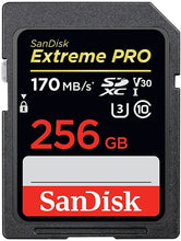 Load image into Gallery viewer, SanDisk 256GB Extreme PRO SDXC UHS-I Card - C10, U3, V30, 4K UHD, SD Card - SDSDXXY-256G-GN4IN
