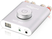 Load image into Gallery viewer, Nobsound NS-20G 200W Mini Bluetooth 5.0 Power Amplifier 2.0 Channel Wireless Receiver Hi-Fi DSP Stereo Headphone Audio Amp LED Display (Silver)
