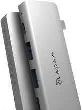 Load image into Gallery viewer, ADAM ELEMENTS CASA Hub 5E - Universal 5-in1 Card Reader USB-C Hub - SD + MicroSD High Speed Writes and Reads, Fast Charging 60W USB-C PD 3.0, Ultimate 3.1 USB Data Transfer - Grey
