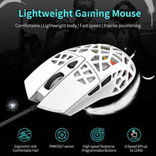 Load image into Gallery viewer, NACODEX AJ339 65G Watcher Gaming Mouse with Lightweight Honeycomb Shell - RGB Chroma LED Light - Programmable 7 Buttons - Pixart 3327 12400 DPI Optical Sensor (AJ339-White)
