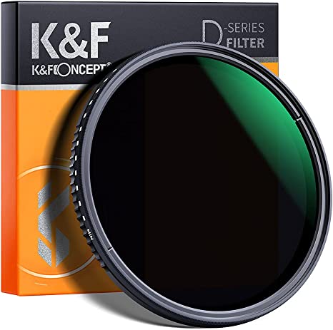 K&F Concept 52mm Variable Neutral Density Filter ND8-ND2000 (3-11stop) Hydrophobic Adjustable ND Filter with 24 Multi-Layer Coatings for Camera Lens