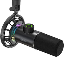 Load image into Gallery viewer, USB Gaming Microphone, FIFINE RGB Dynamic Mic for PC, with Tap-to-Mute Button, Plug &amp; Play Cardioid Mic with Headphone Jack for Streaming, Podcast, Twitch, YouTube, Discord- K658
