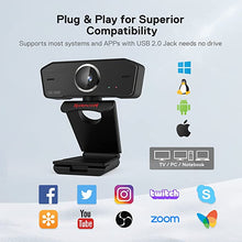 Load image into Gallery viewer, Redragon GW800 1080P PC Webcam with Built-in Dual Microphone, 360° Rotation - 2.0 USB Computer Web Camera - 30 FPS for Online Courses, Video Conferencing and Streaming
