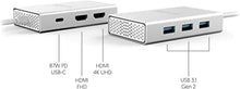 Load image into Gallery viewer, Accell Air USB C 4K InstantView Docking Station - 3 x USB-A 3.1 Gen2, 2 x HDMI, 87W Power Delivery, Silver (U240B-002K)

