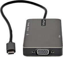 Load image into Gallery viewer, StarTech.com USB-C Multiport Adapter - USB-C to 4K 30Hz HDMI or 1080p VGA - USB Type-C Mini Dock w/ 100W Power Delivery Passthrough, 3-Port USB Hub 5Gbps, GbE - 12&quot; (30cm) Attached Cable (DKT30CHVPD2)
