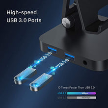 Load image into Gallery viewer, BYEASY iPad Pro USB C Hub Stand, 7 in 1 USB C Hub Docking Station with HDMI, 2xUSB 3.0, 3.5mm Audio Jack, 60W PD Charging, Compatible for iPad Pro 2021 2020 2018, MacBook Pro (2017-2019)
