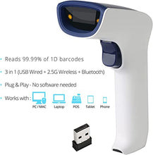 Load image into Gallery viewer, ScanAvenger 1D Wireless Bluetooth Barcode Scanner: 3-in-1 Hand Scanners -Automatic, Vibration, Handheld, Portable, USB Bar Code EAN-UPC Reader -Cordless, Rechargeable Scan Gun for Inventory Management
