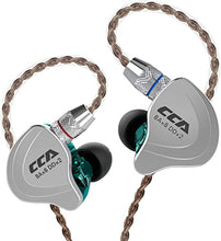 Load image into Gallery viewer, CCA C10 Five Drivers Hybrid in Ear Monitors in Each Side?HiFi 4BA 1DD High Resolution Earphones/Earbuds with 3.5mm Gold Plated Plug Detachable Cable 2pin 0.75mm Wired Earbuds (No Mic, C10 Cyan)
